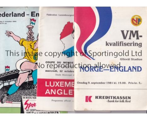 ENGLAND A collection of 40 England programmes 6 Homes and 34 Aways 1947-1996. Homes v Scotland 1947,1949,1951,1953 and 1955 p