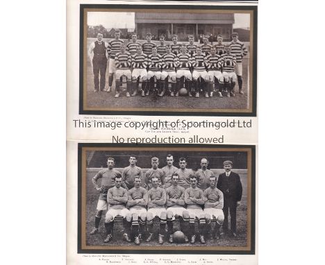 FOOTBALL 1905/6 Nine 9" X 6" B/W team group pictures from 1905/6 including Celtic, Scotland 1906, Hearts, Rangers, Stoke, New