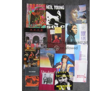 MUSIC CONCERT PROGRAMMES Sixteen programmes including Pink Floyd 94, The Who 89, Bruce Springsteen 96/7, Rush 81, Prince 88, 