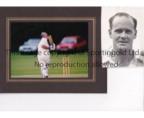 BRIAN CLOSE A signed black &amp; white press photo from 1960 of Brian Close Yorkshire and England cricketer plus a colour act