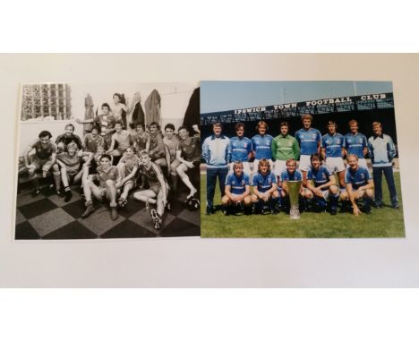 FOOTBALL, photographs, inc. colour press team photograph of Ipswich Town at Portman Road with UEFA Cup; Aberdeen celebrating 