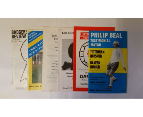 FOOTBALL,  Testimonial programmes, 1970's onwards, inc. Tottenham v Bayern Munich Philip Beal 1973, Stoke City v Manchester U