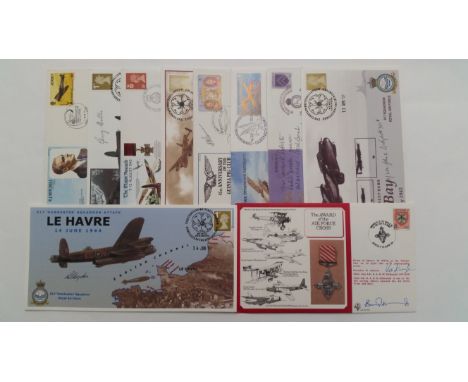 MILITARY, signed commemorative covers, inc. 15 signatures, Wg Cdr R. Learoyd VC, Sqn Ldr G.H. Bennions, W.P. Meynell, Wg Cdr 