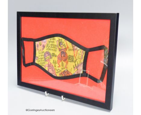  Grayson Perry, facemask 'We'll Catch it on the Beaches', framed