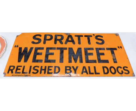   A Spratt's Weetmeet enamel sign, 75cm wide, 30.5cm high