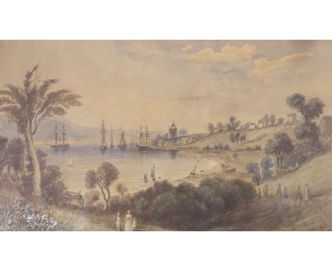 R. St ... 1892, watercolour, 'Wivenhoe, Essex, view from Alresford Creek", signed and inscribed, 18 x 31cm