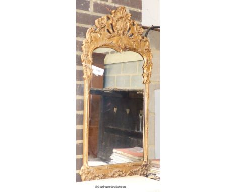   A 18th century gilt wood style wall mirror. W-46, H-100cm.