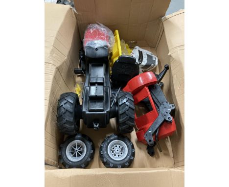 A child's ride on Massey Ferguson tractor dismantled (af). 