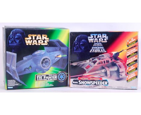 Two original Kenner Star WArs playsets - ' Darth Vader's TIE Fighter ' and ' Electronic Snowspeeder ,' Both within the origin