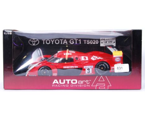 An Autoart precision diecast Racing Division series diecast model 1:18 scale Toyota GT1 TS020 LeMans. Mint+ original model, w