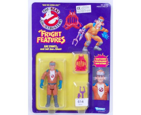 An original vintage Kenner made The Real Ghostbusters carded action figure ' Ray Stantz &amp; Jail Jaw Ghost .' Carded, seale