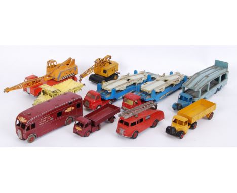 A collection of 10x original vintage Dinky and Corgi diecast models to include; 2x Corgi Carrimore Transporters, Express Hors