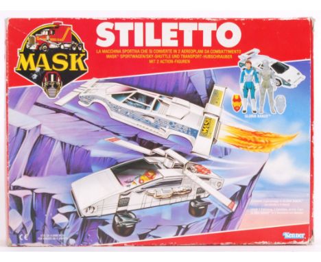 An original vintage 1980's Kenner made MASK action figure playset ' Stiletto ' - complete, with inner card slip packing inser