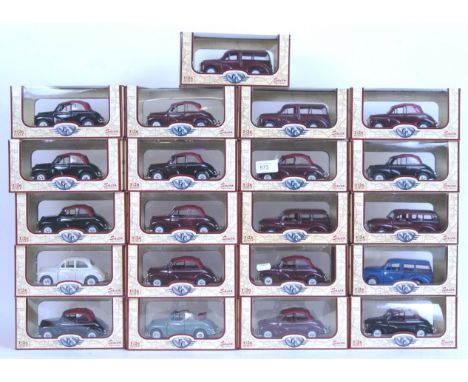 A collection of 21x 1:26 scale boxed diecast model Morris 1000's - to include Morris Minors, Travellers etc. All mint, within