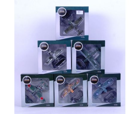 A collection of 6x Oxford Aviation 1:72 scale diecast model planes. All appear as new, and mint, within the original boxes.