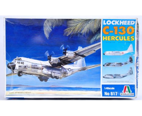 A rare Italeri model kit Lockheed C-130 Hercules No. 817. 1:48 scale. Appears to be unused, within the original box.&nbsp;