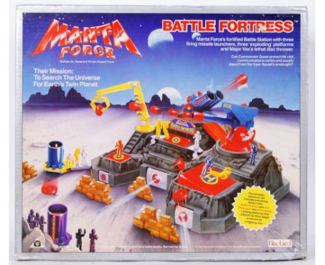 A vintage 1980's Bluebird made Manta Force ' Battle Fortress ' playset. Within a good original box. Comes with small accessor