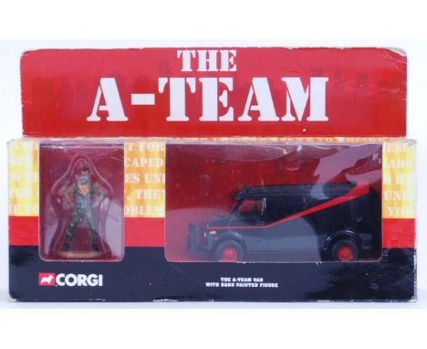 A Corgi boxed diecast model A Team van with Mr T scale figure. Within the original box, appears unused. CC87502.