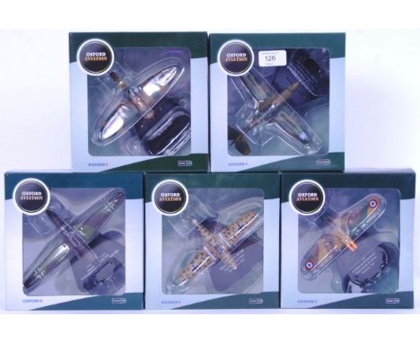 A collection of 5x Oxford Diecast 1:72 scale ' Front Line Fighters ' model planes. All mint, within the original boxes.