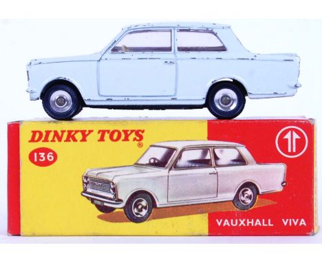 An original Dinky Toys diecast model 136 Vauxhall Viva, in white with red interior. Within the original box.&nbsp;