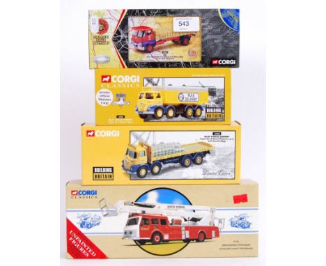 A collection of 4x Corgi Classics boxed diecast models, comprising of; 97399 Simon Snorkel Fire Engine, 2x Building Britain s