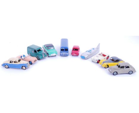 A good collection of 10x original vintage Dinky diecast models. To include; 183 Fiat, Leyland Royal Tiger, 165 Humber Hawk, 1