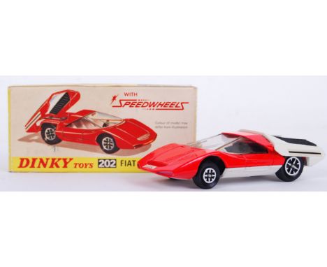 An original vintage Dinky Toys 202 Fiat Arbarth 2000. Mint+ original model, in a very near mint original box.