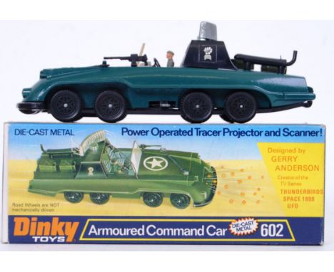 An original vintage Dinky Toys diecast model 602 Gerry Anderson ' Armoured Command Car .' Mint+condition model, within a very