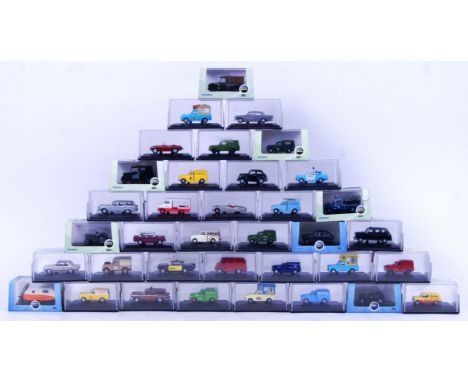 A collection of 36x original 00 scale 1:76 Oxford Diecast made model cars - all unused, in original boxes. To include Tractor