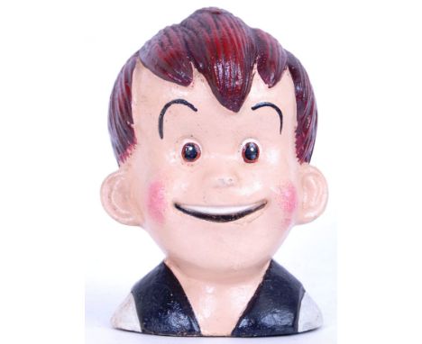 A vintage style hand painted money box / bank in the form of a boy. Hand painted, with marks for ' Ginger 1938 ' to base. 18c