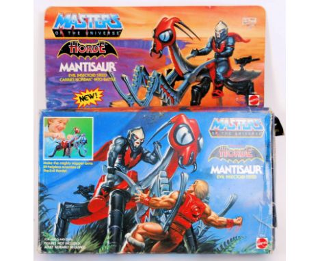 An original vintage Mattel made Masters Of The Universe MOTU ' Mantisaur ' action figure. Within the original box. Missing mi