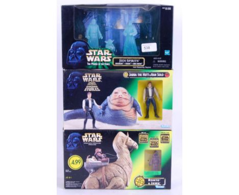 A collection of 3x Star Wars playsets - two by Kenner and the third by Hasbro. To include ' Ronto &amp; Jawa ,' 'Jabba The Hu