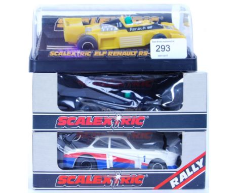 A collection of 3x vintage boxed Scalextric slot racing cars. All within the original boxes. Comprising of; C134 ELF Renault,