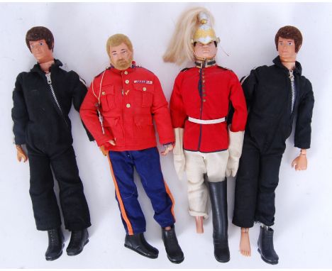 A collection of 4x assorted vintage Action Man figures / dolls by Palitoy. To include; 2x Atomic Man, Household Cavalry etc. 
