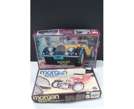 Two boxed plastic model kits to include LS Morgan Plus 8 Auto Salon Series No 1 and Gakken Riko (Japan) Morgan 1935 Super Spo