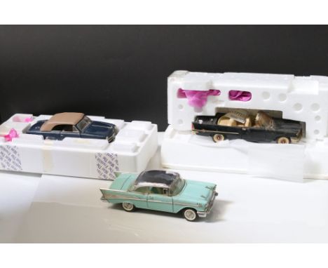 Three Franklin Mint Precision models to include The 1957 Chrysler 300C Convertible 1:24 Scale, The 1957 Chevrolet Bel Air 1:2