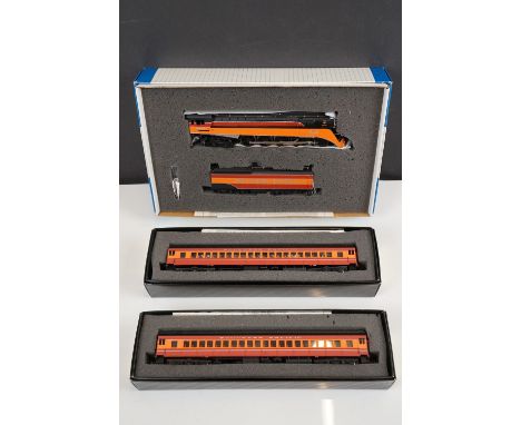 Boxed Bachmann HO gauge 11301 SP 4-8-4 w smoke HD light &amp; tender steam locomotive (GS4 Daylight) #4449 plus 2 x boxed Bac
