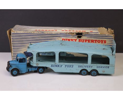 Boxed Dinky Supertoys 982 Pullmore Car Transporter diecast model, play worn with poor &amp; tatty box 