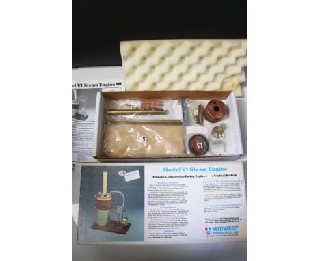 Boxed Midwest Products Model VI Steam Engine kit, unbuilt, complete with instructions