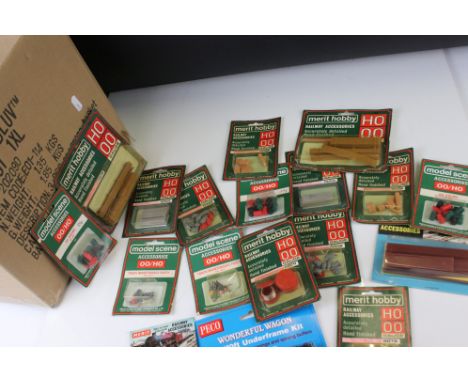 Model Railway - Collection of carded and boxed accessories to include Merit, Peco and Hornby 