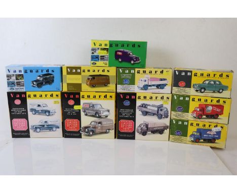 Ten boxed Vanguards 1:43 &amp; 1:64 scale diecast models to include ltd edition sets WV2002, WV1002 &amp; MS1002, together wi