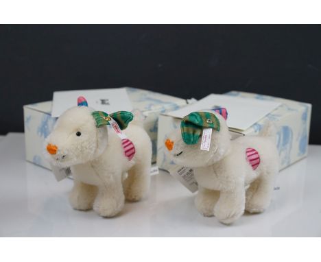 Steiff - two boxed Snowdogs, both 664083, approx 16cm, both with certificates (2) 