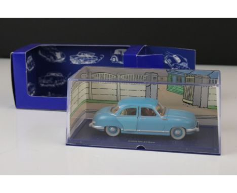 Cased &amp; boxed TinTin en Voiture Le Taxi Panhard de Coke en Stock diecast model, excellent 