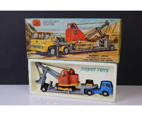 Boxed Corgi Major No 27 Gift Set Machinery Carrier with Bedford Tractor Unit and Priestman Cub Shovel, diecast vg, box gd wit