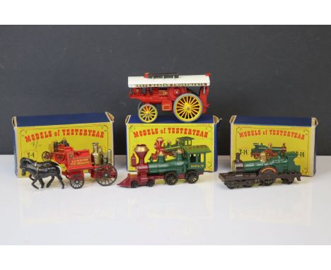 Three boxed Matchbox Models of Yesteryear to include Y14 GWR Duke of Connaught Loco, Y13 Sante Fe &amp; Y4 Shand Mason Horse 