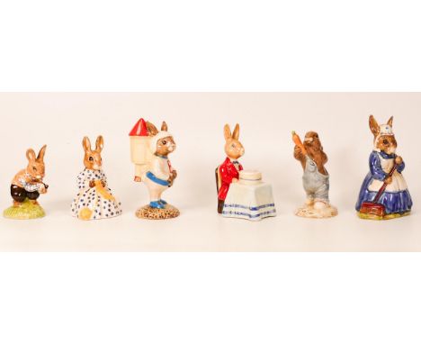 Royal Doulton Bunnykins figures to include Clean Sweep Db6, Tom Db72, Susan Db70, Astro Db20, Happy Birthday Db21 &amp; Mothe