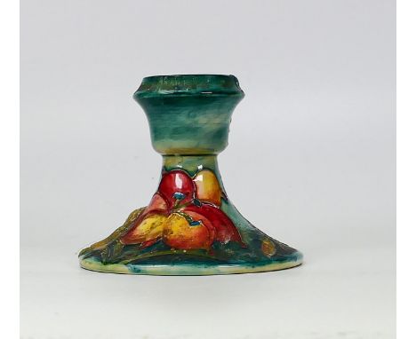 moorcroft freesia on green ground candlestick 