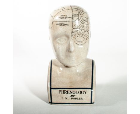 L.N. Fowler Ceramic Phrenology Head 28cm tall