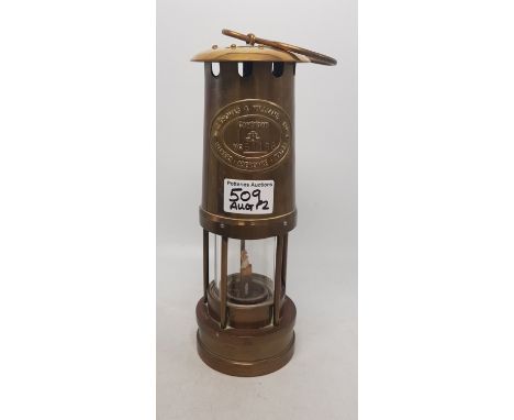 Brass Cambrian miners lamp. 