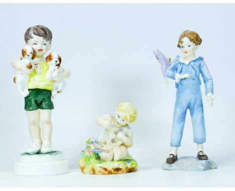 Royal Worcester character figures to include Mischief 2914, The Parakeet 3087, All Mine 3159 